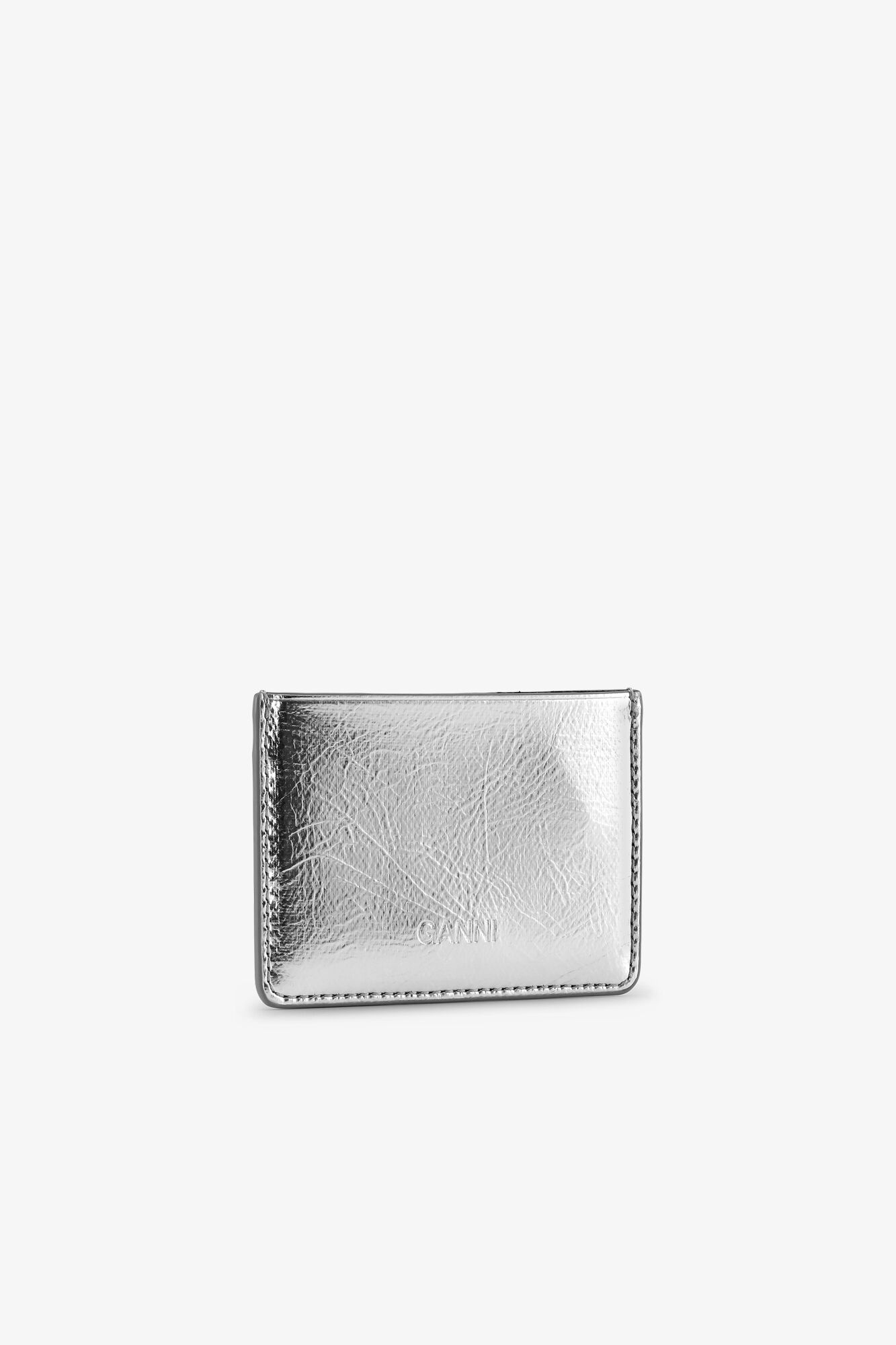 SILVER METALLIC GANNI BOU CARD HOLDER - 2
