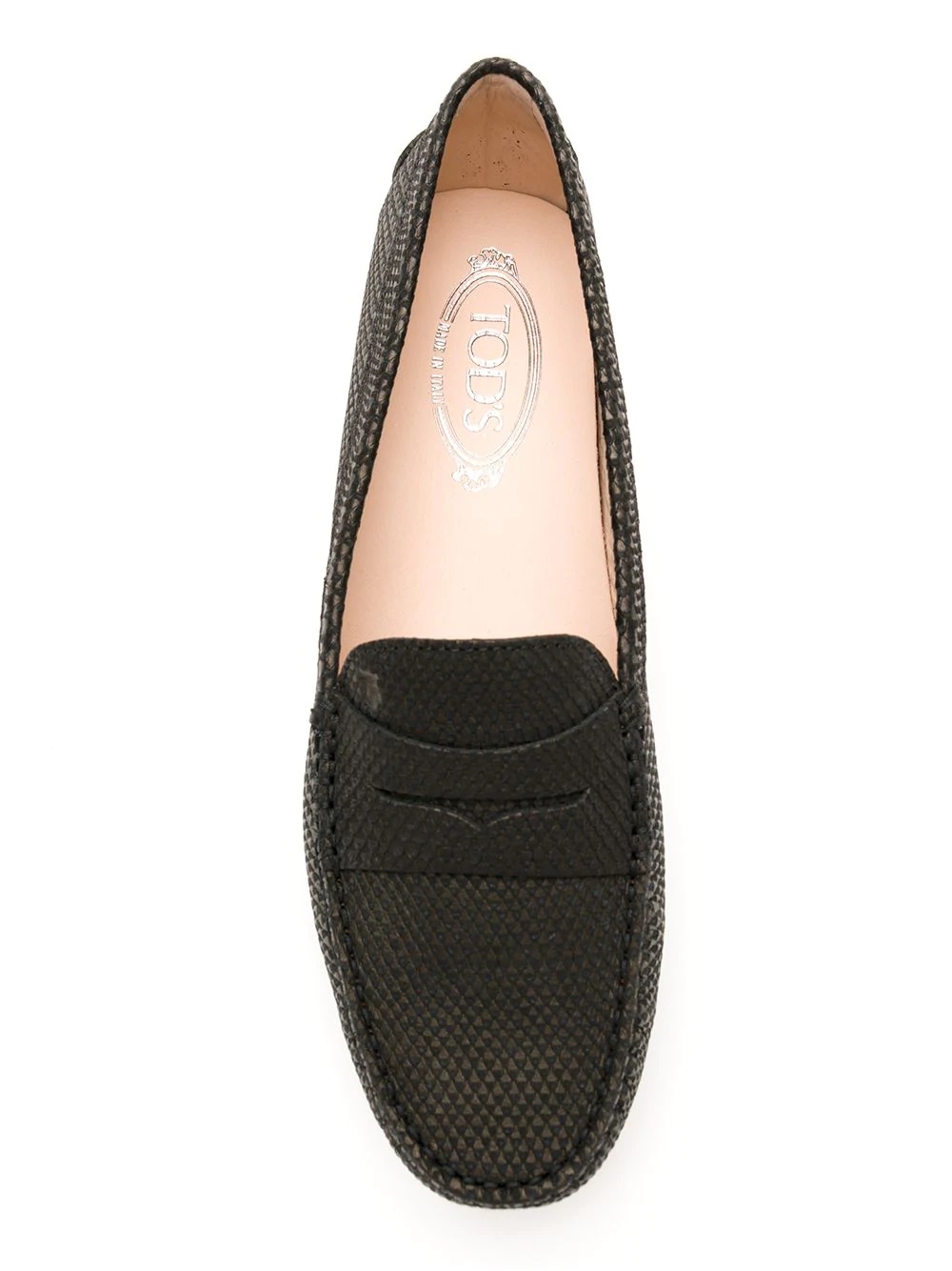 textured slip-on moccasins  - 4