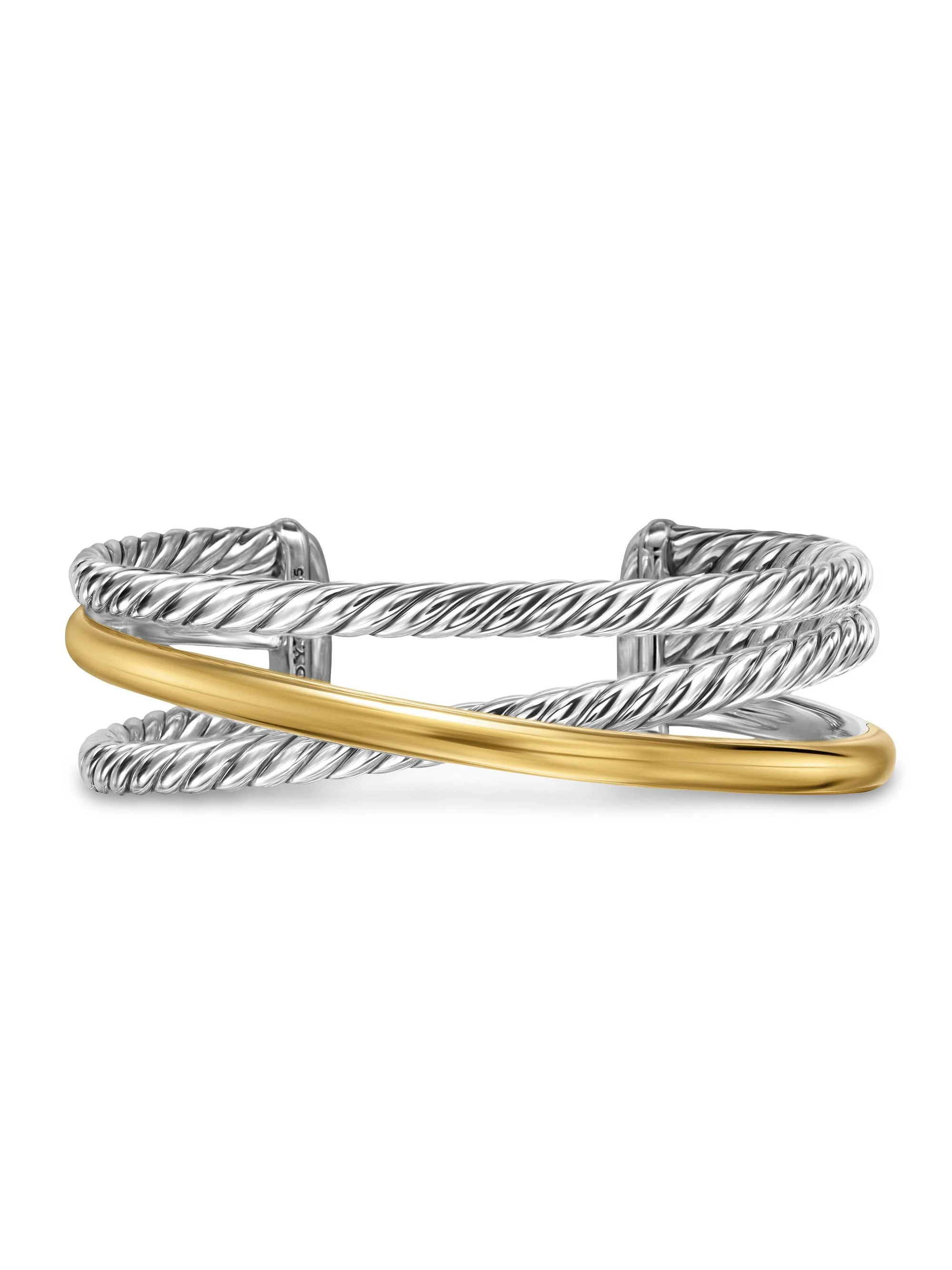 Women's Crossover Three Row Cuff Bracelet in Sterling Silver - Silver - 1