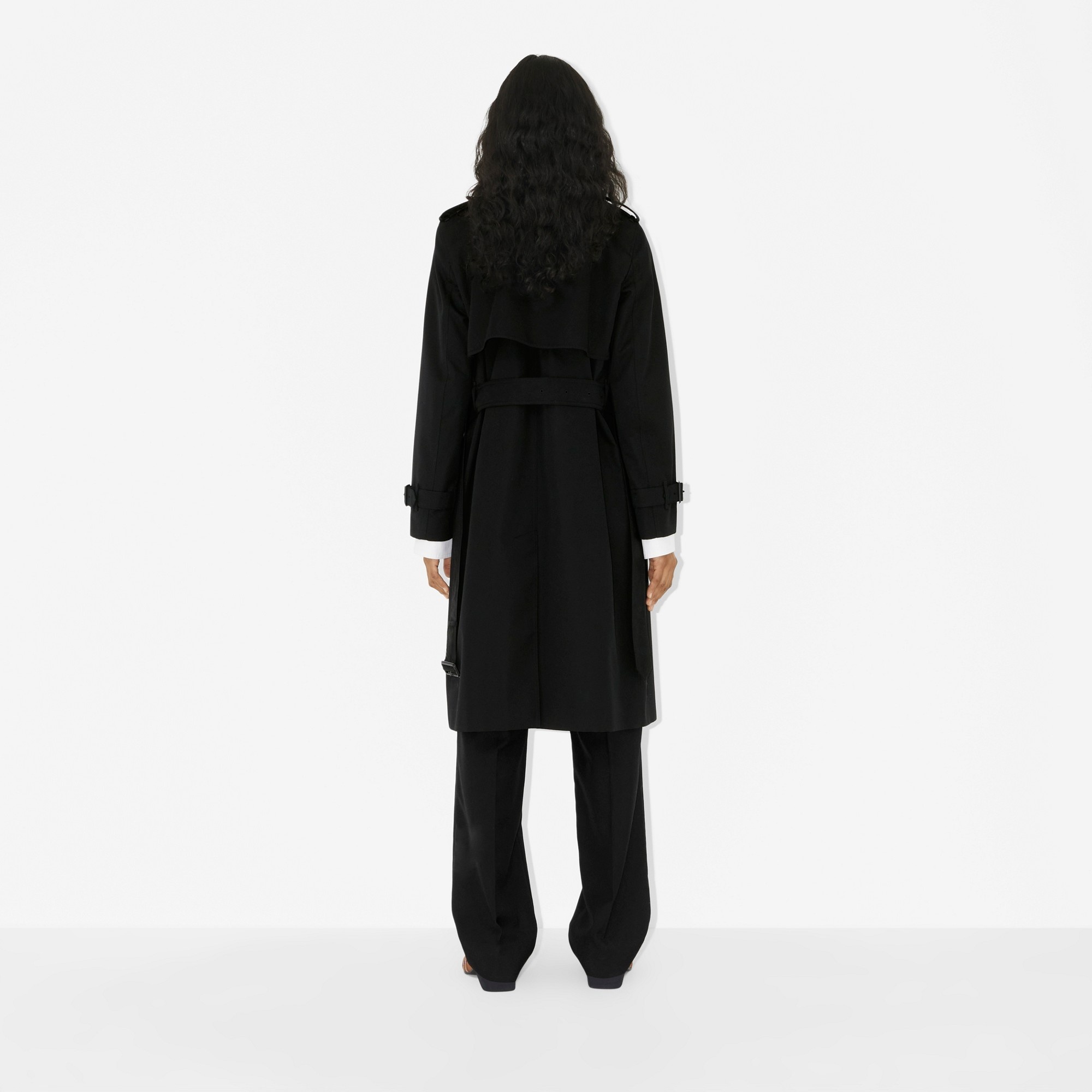 Check Panel Cotton Gabardine Trench Coat - 4