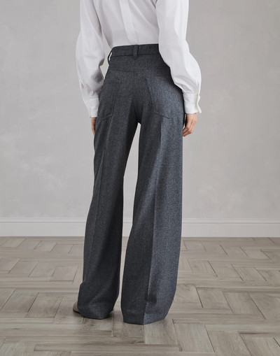 Brunello Cucinelli Virgin wool and cashmere flannel loose trousers outlook