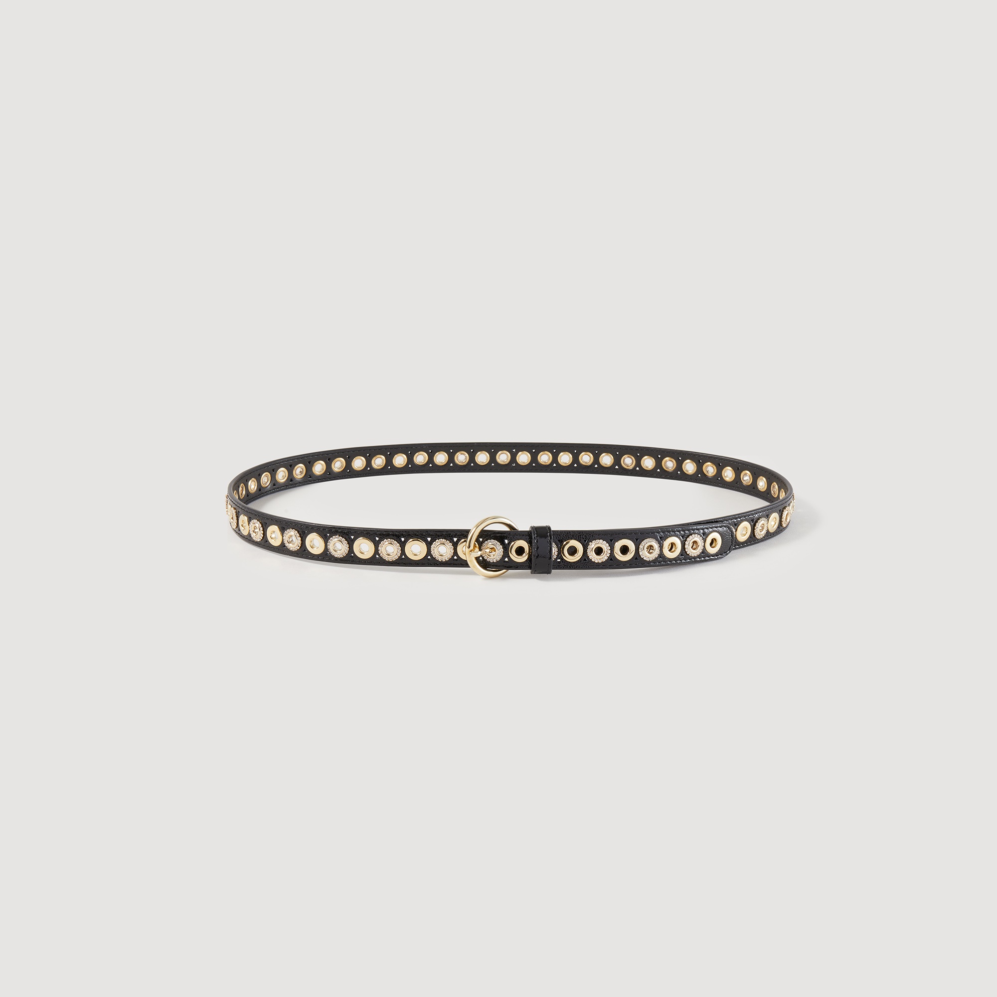 Belt with rhinestone eyelets - 1