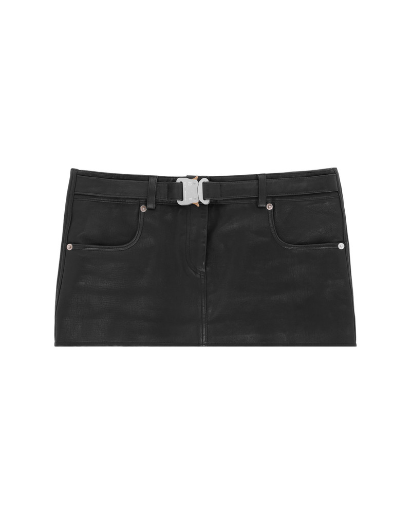 LEATHER BUCKLE MINI SKIRT 1
