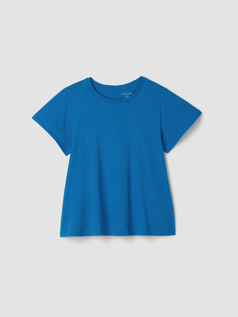Organic Cotton Slubby Jersey Crew Neck Tee - 1
