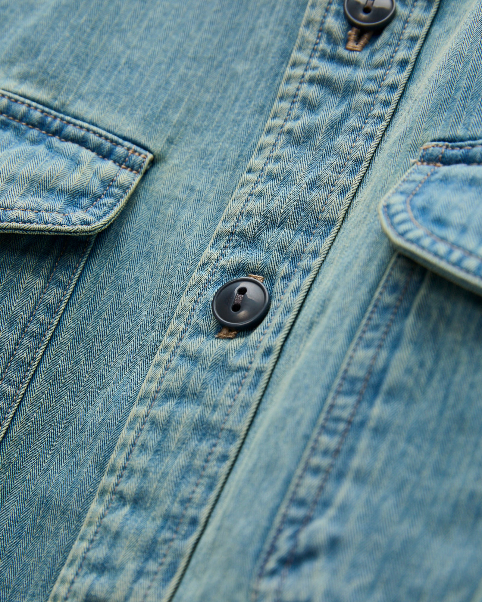 Dockman HBT Workshirt in Faded Indigo - 4