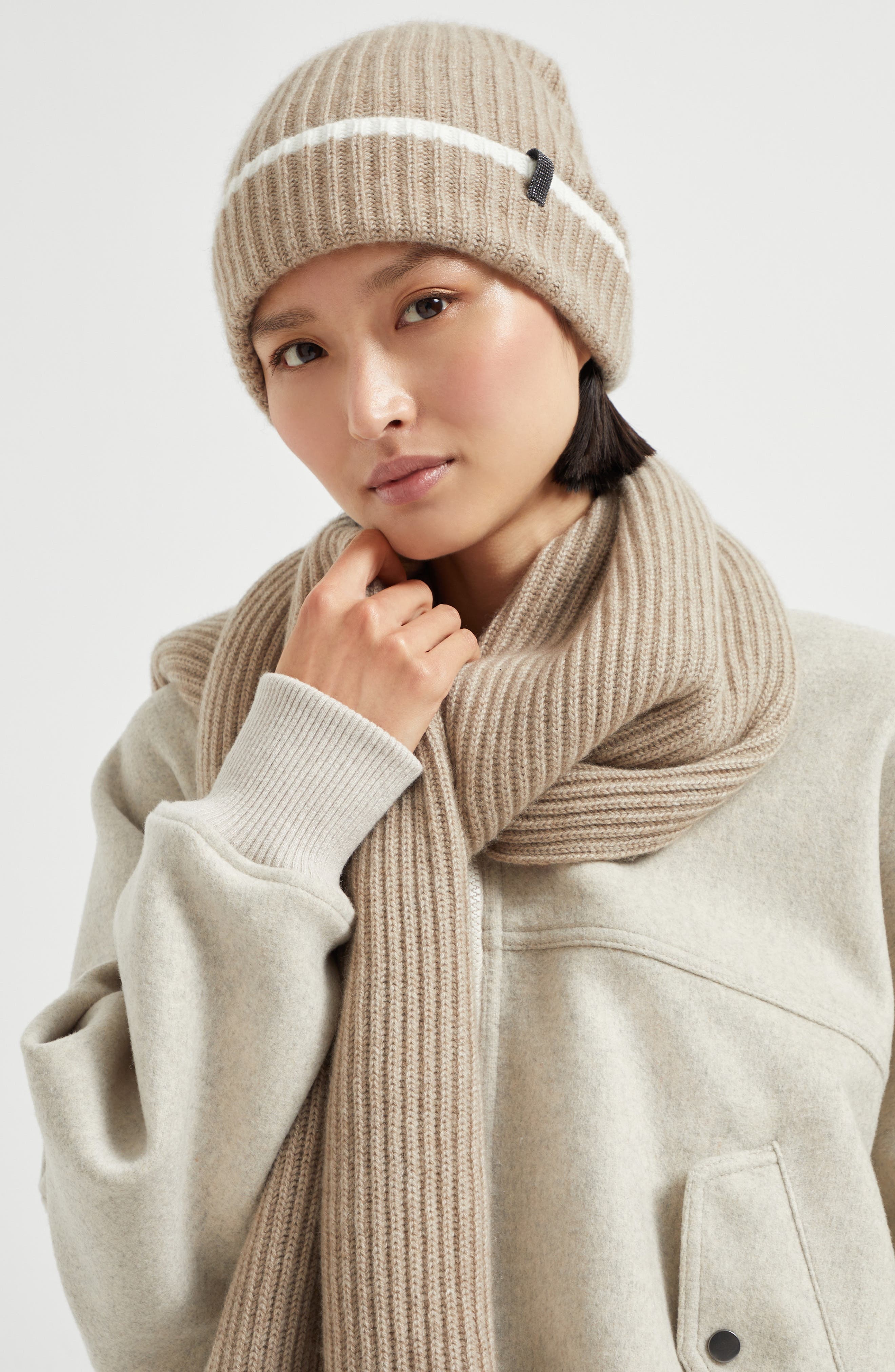 Brunello Cucinelli Knit beanie in Light Brown at Nordstrom - 4