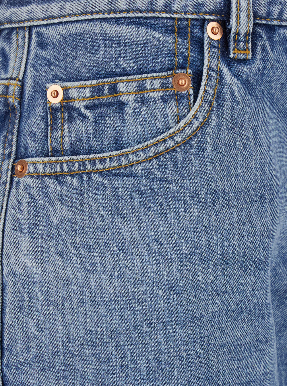 Gucci Women Blue Jeans With Logo Patch On The Rear And Wide Leg In Denim Woman - 3