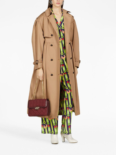 GUCCI double-breasted cotton trench coat outlook
