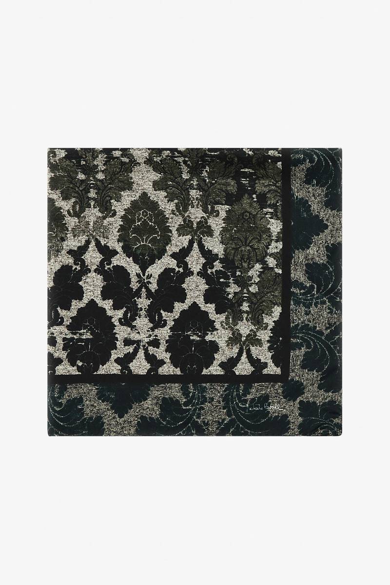Roberto Cavalli Silk Scarf with Brocade Print outlook