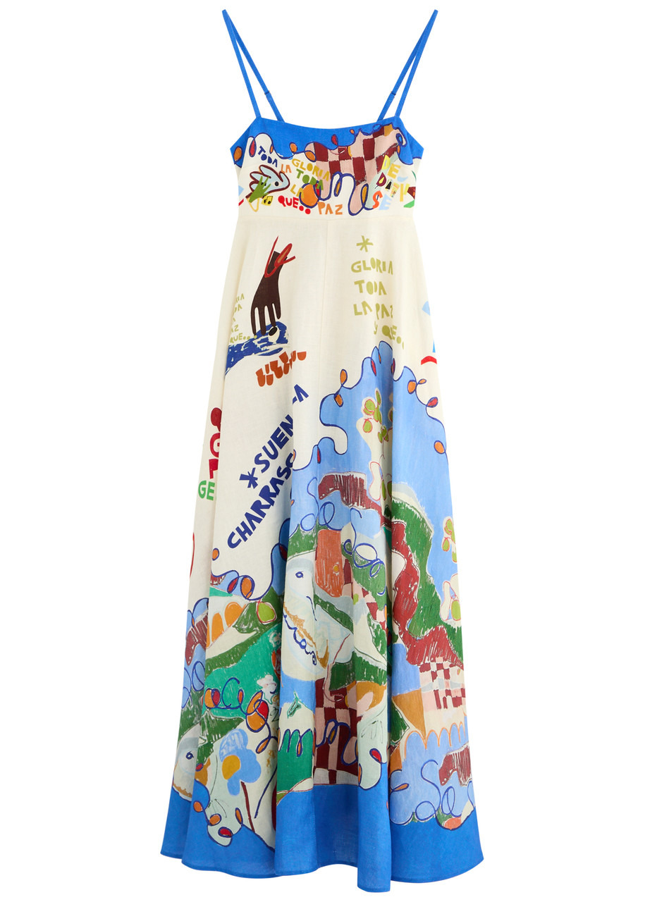Alemais Nadia Printed Flax Maxi Dress - 1