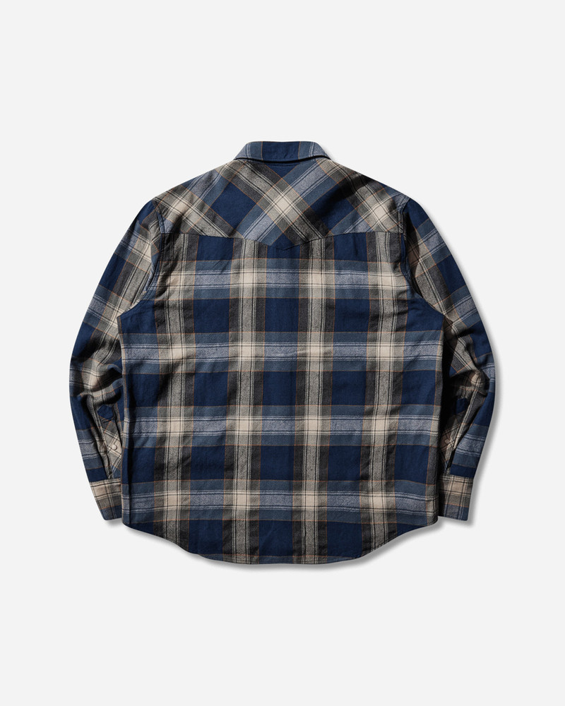 visvim Men's Four Corners Longsleeve Shirt Blue outlook