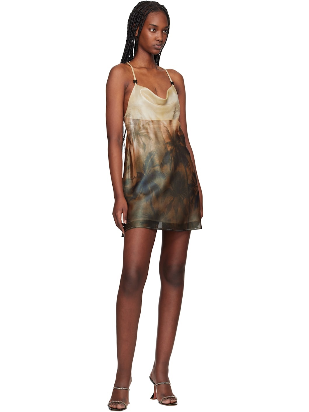 Multicolor Sunset Palms Minidress - 4
