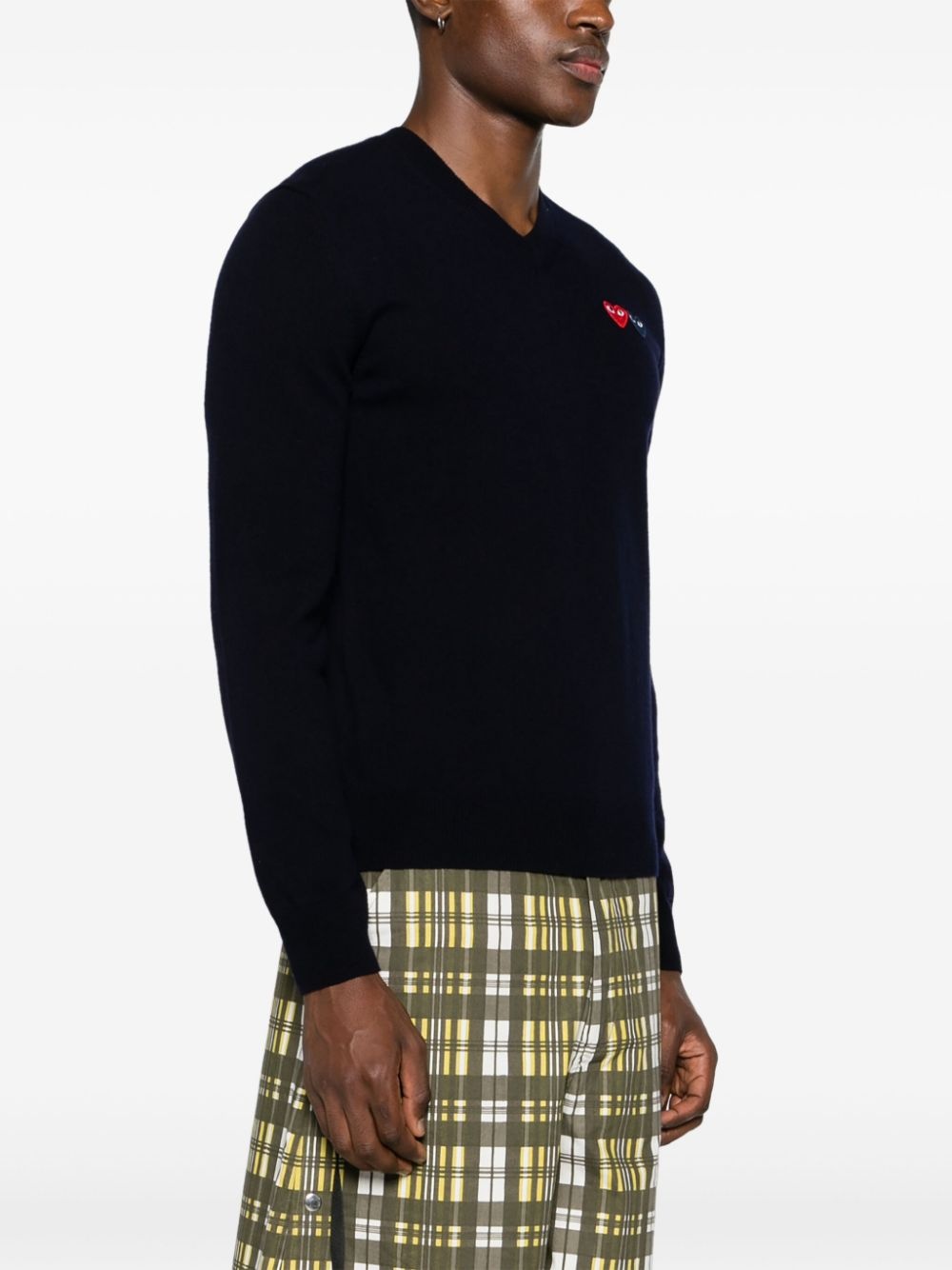heart-patch wool jumper - 4