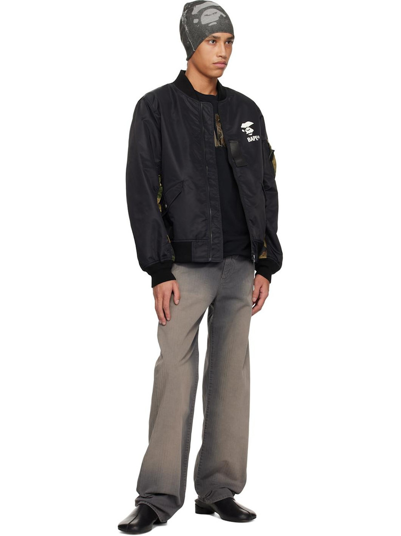 A BATHING APE® Black 1st Camo Bomber Jacket outlook