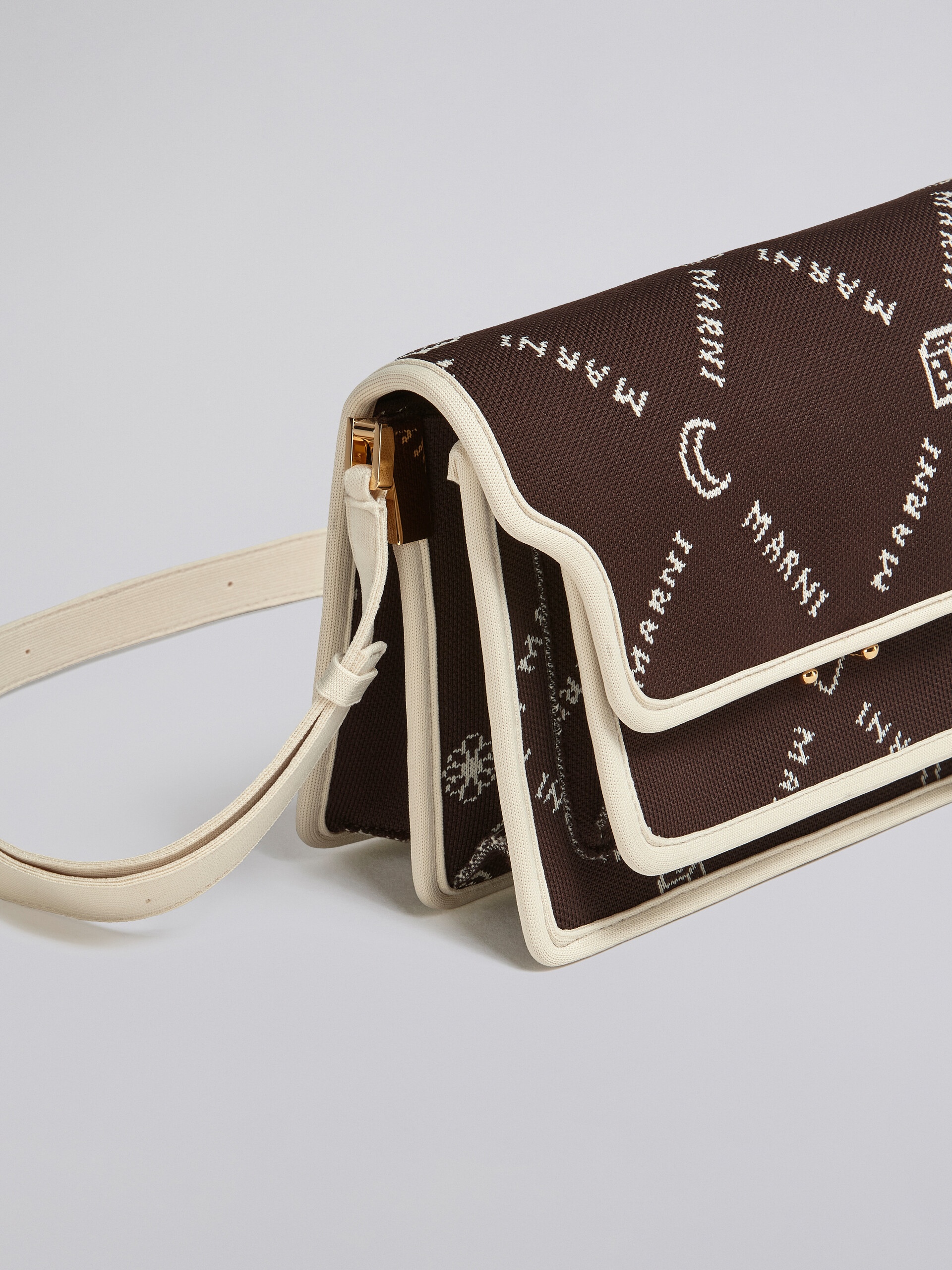 TRUNK SOFT MEDIUM BAG IN BROWN MARNIGRAM JACQUARD - 5