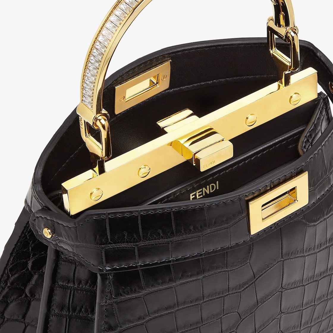Black crocodile leather bag - 5
