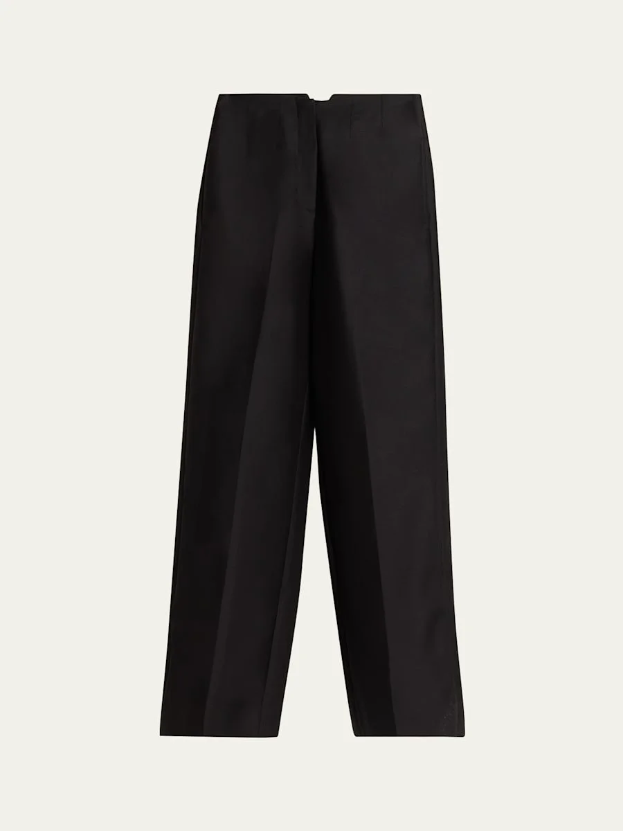 Delilah Silk-Wool Wide-Leg Trousers - 1