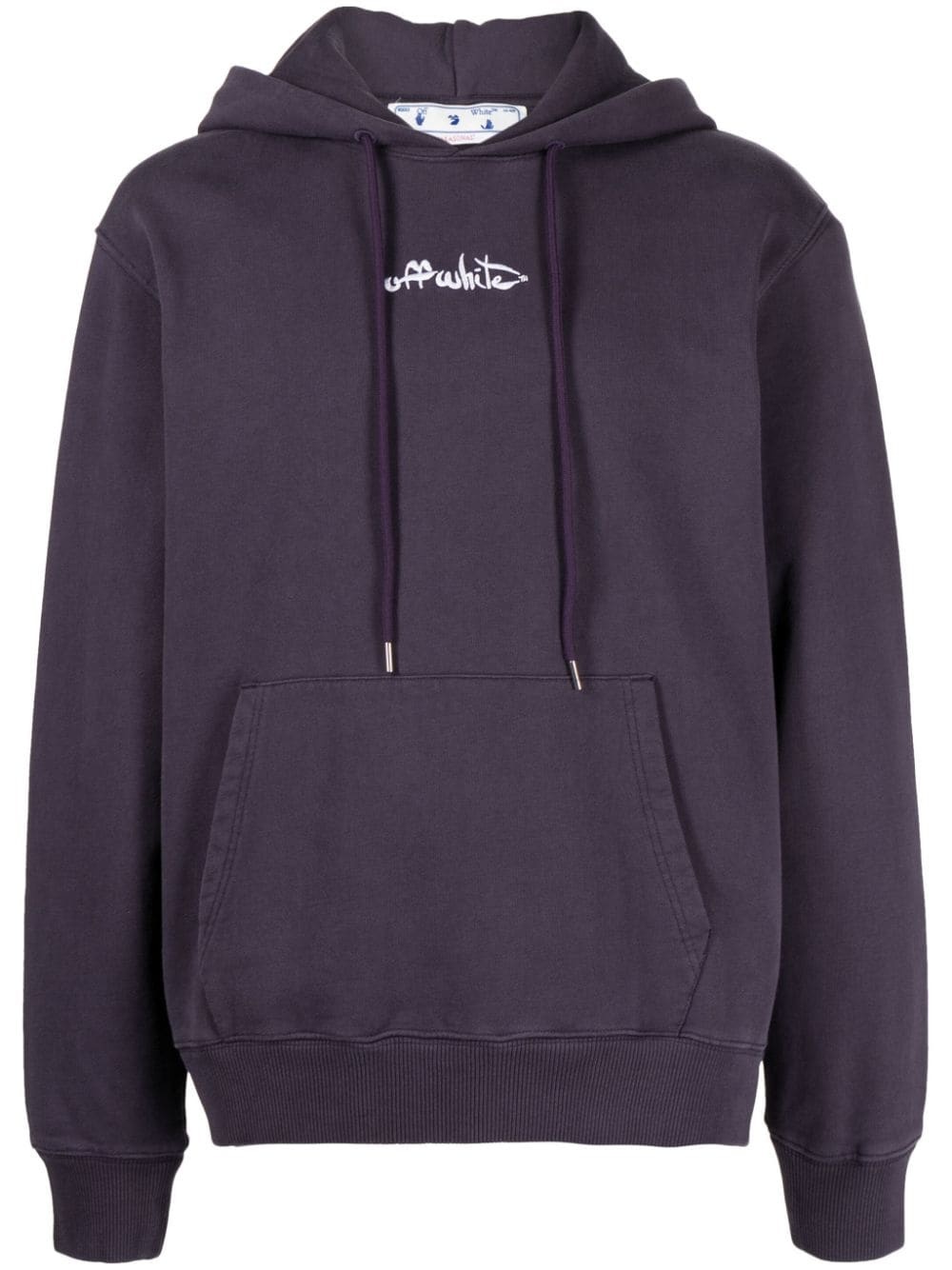 embroidered-logo cotton hoodie - 1