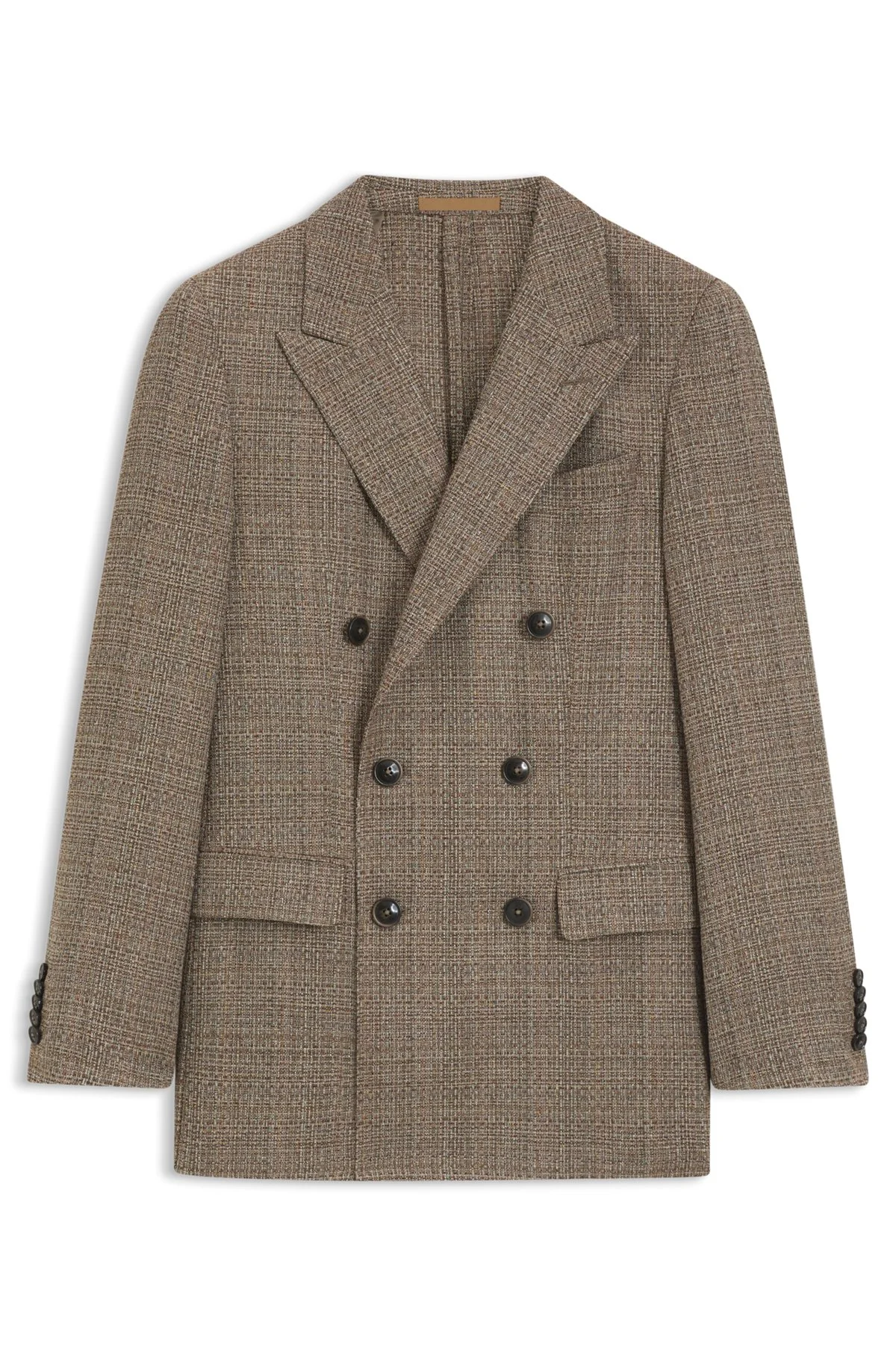 REGULAR-FIT JACKET IN SILK AND VIRGIN WOOL - 1