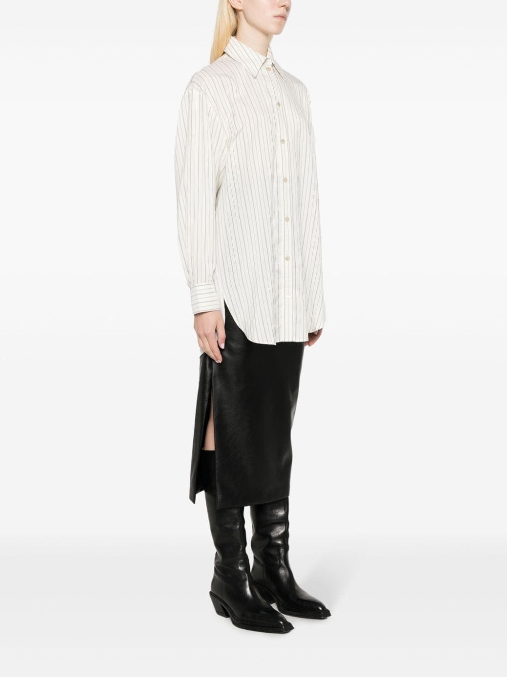 striped silk blend shirt - 3