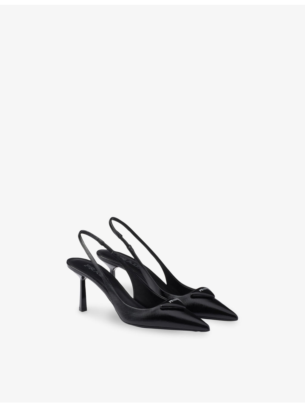 Saffiano Sling-Back Patent-Leather Heeled Courts - 3