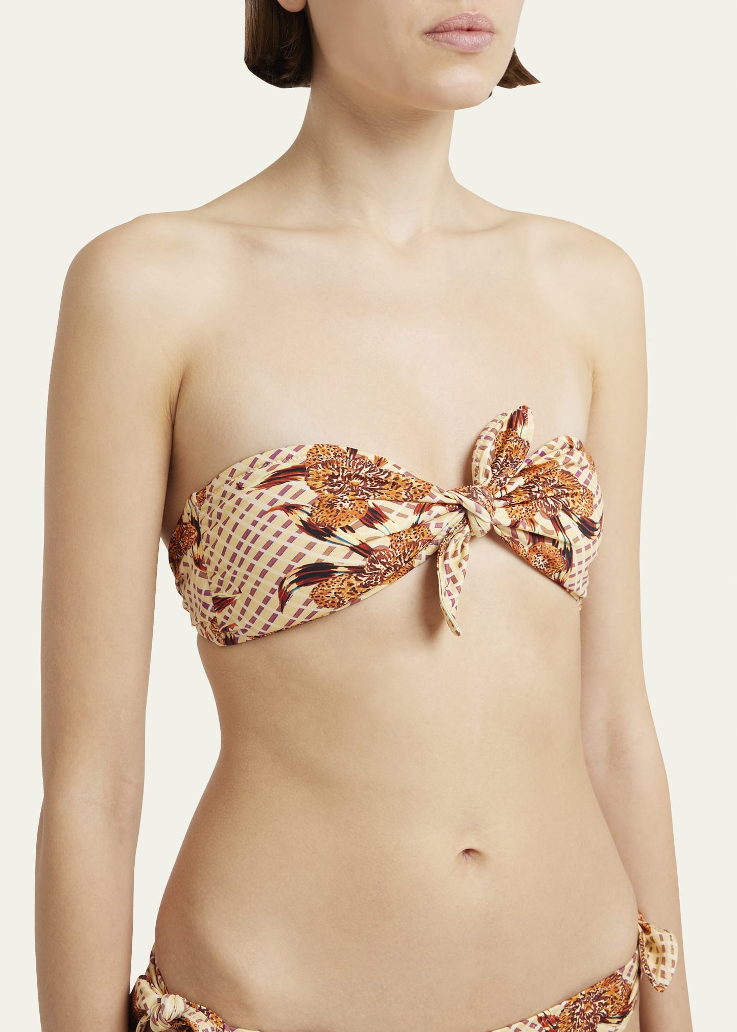 Cactus Flower Palma Bandeau Bikini Top - 4