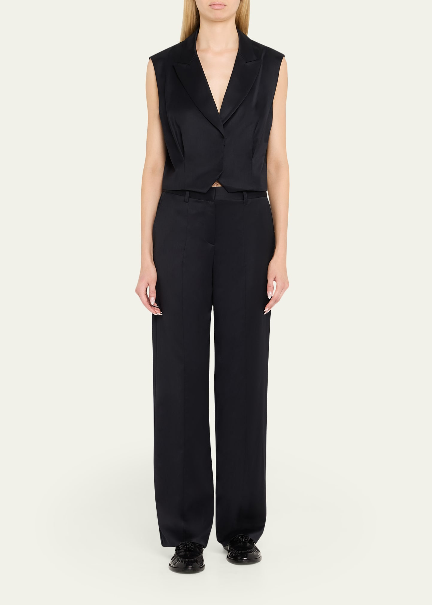 Katie Satin-Faced Wool Suit Vest - 2