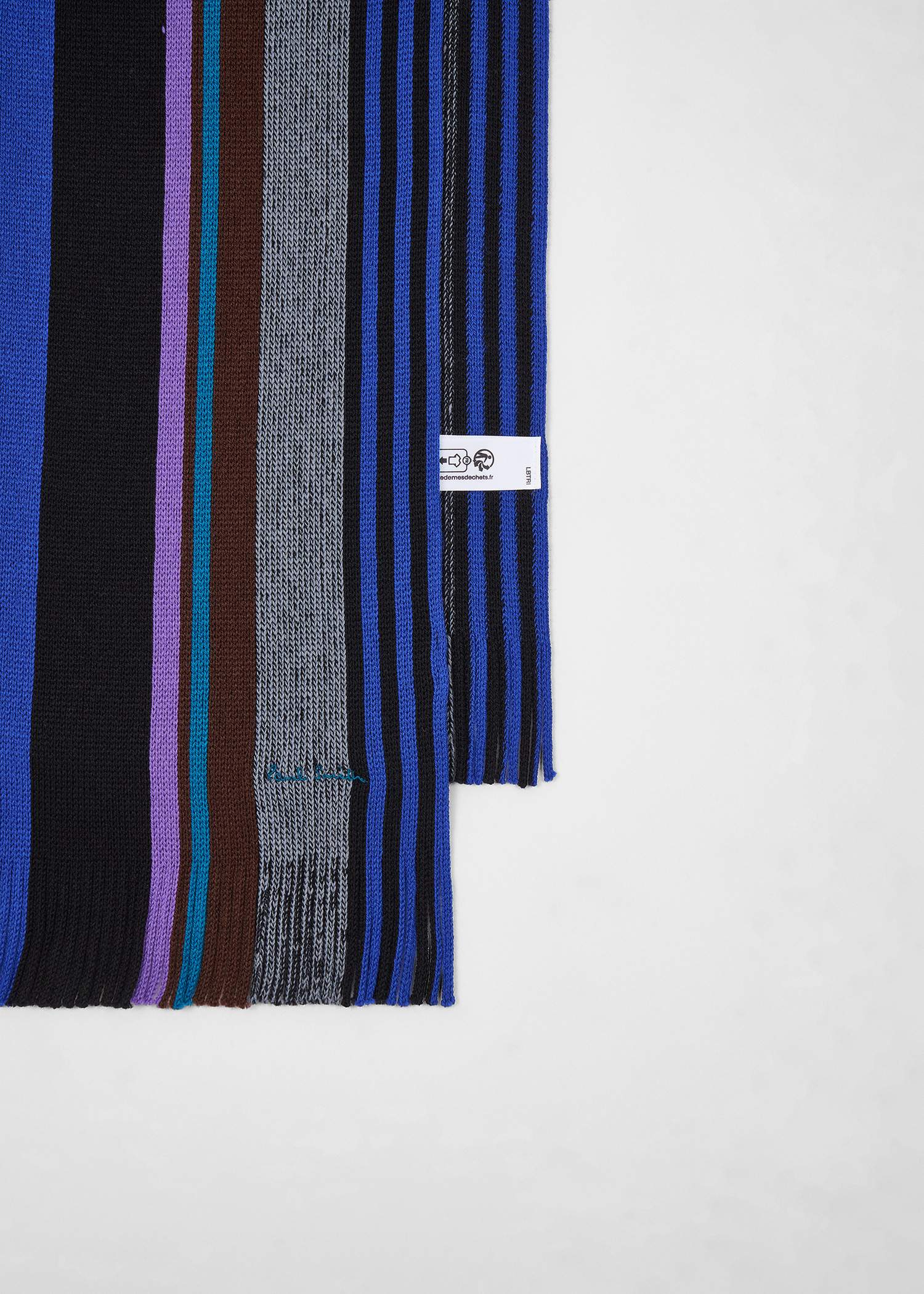 Multicolour Merino Wool Twisted Stripe Scarf - 2