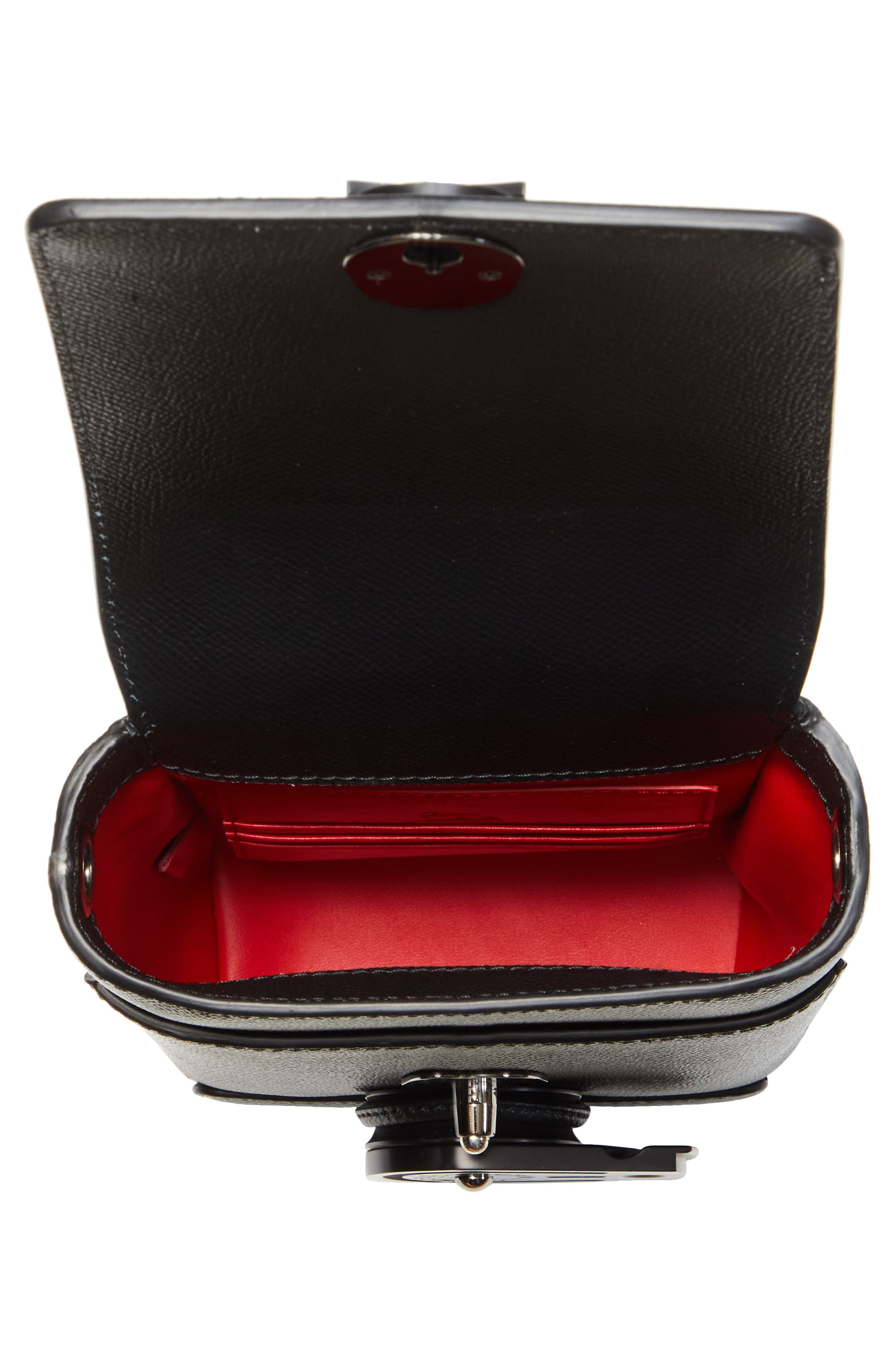 Christian Louboutin Groovy North/South Calfskin Crossbody Bag in Black/Black/Black at Nordstrom - 3