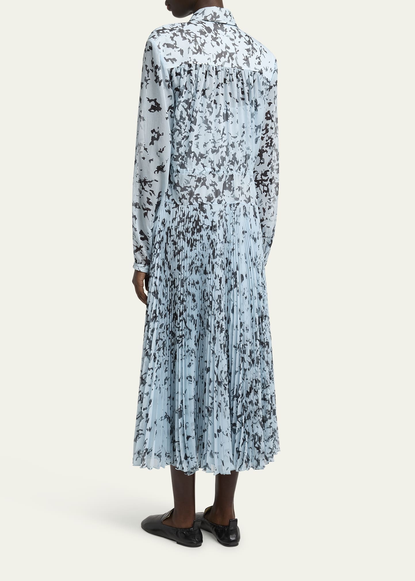 Jones Printed Crinkle Chiffon Pleated Dress - 3