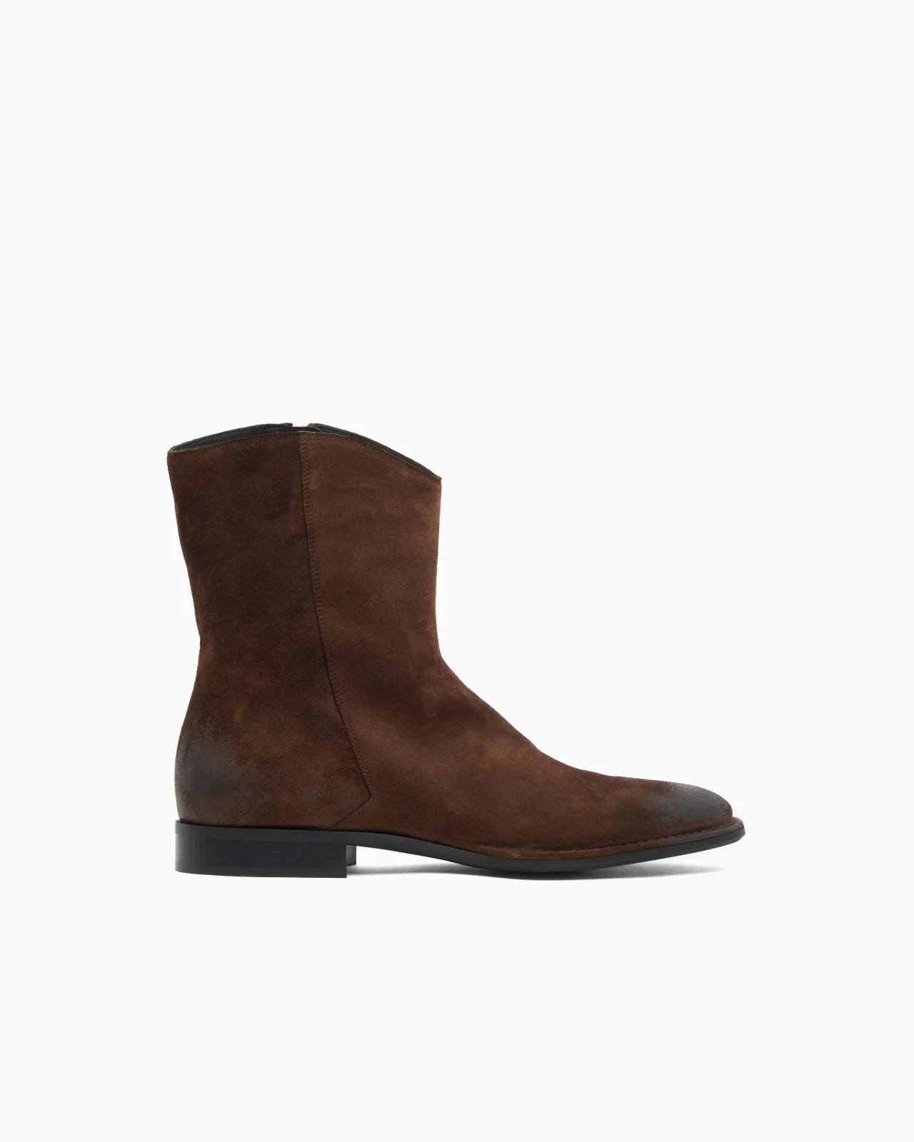 OILED SUEDE ANKLE BOOTS WITH LEATHER LINING AND ROUNDED TOE - 1