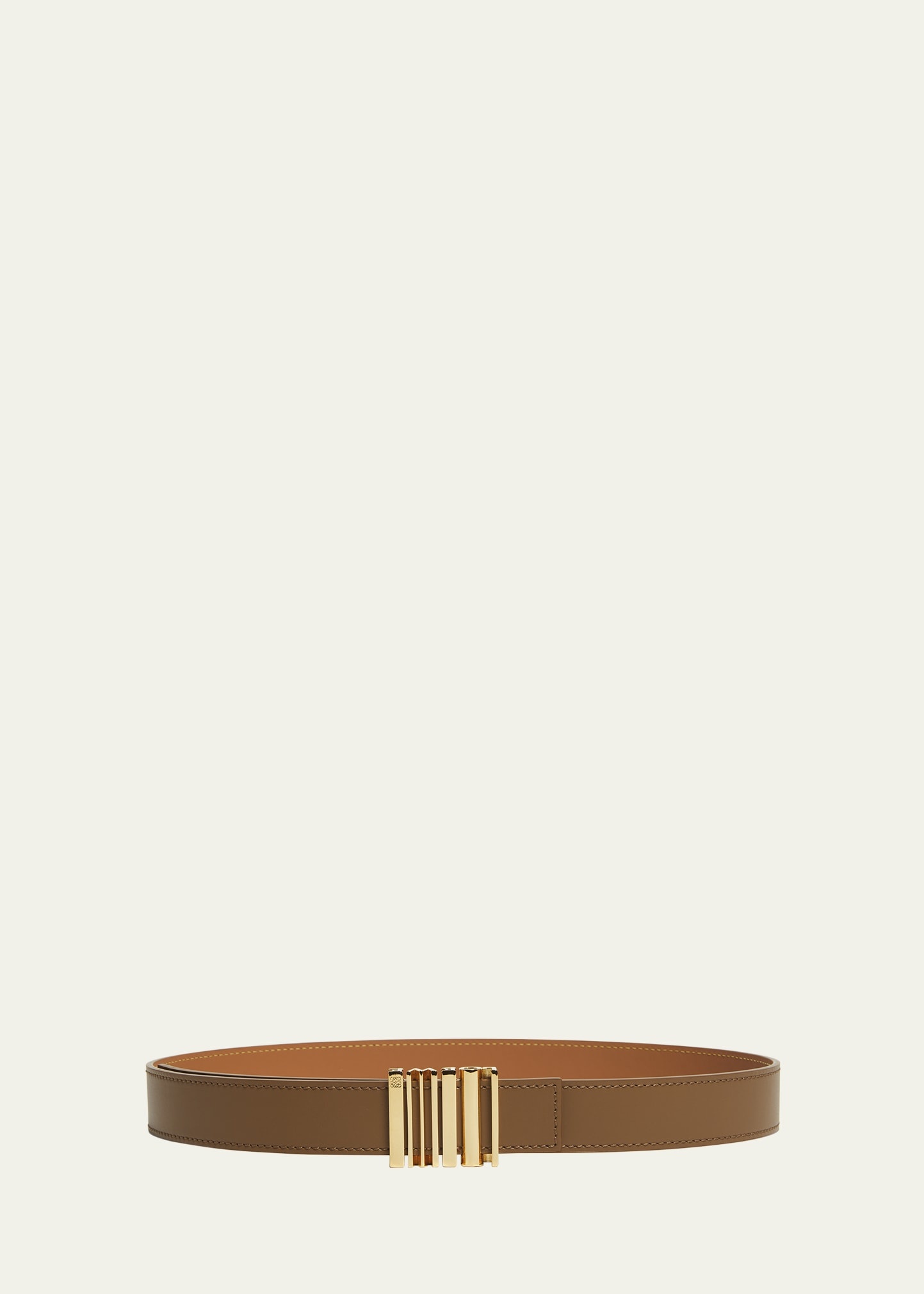 Graphic Buckle Leather Belt - 1