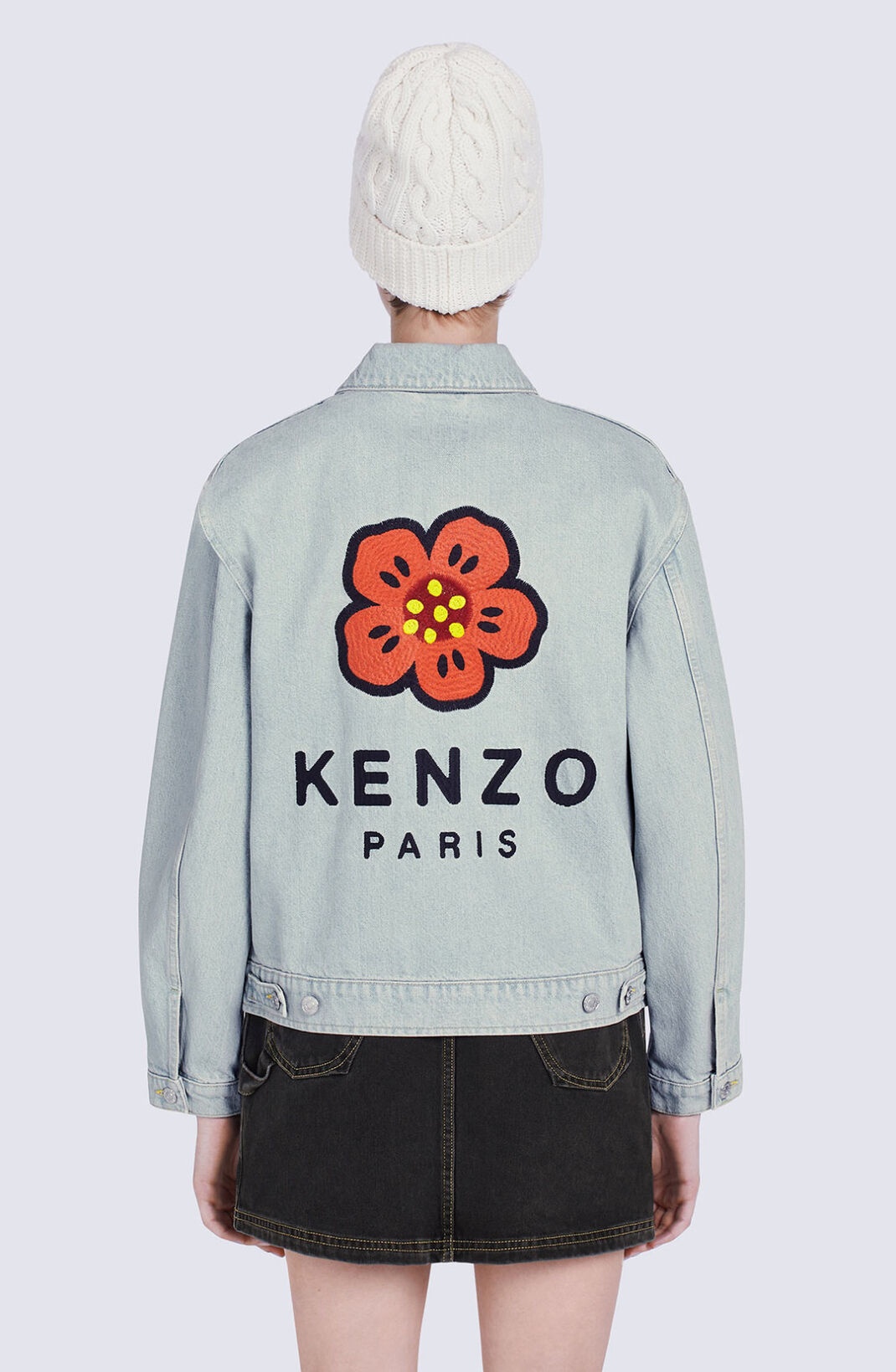 'BOKE FLOWER' embroidered denim trucker jacket - 7