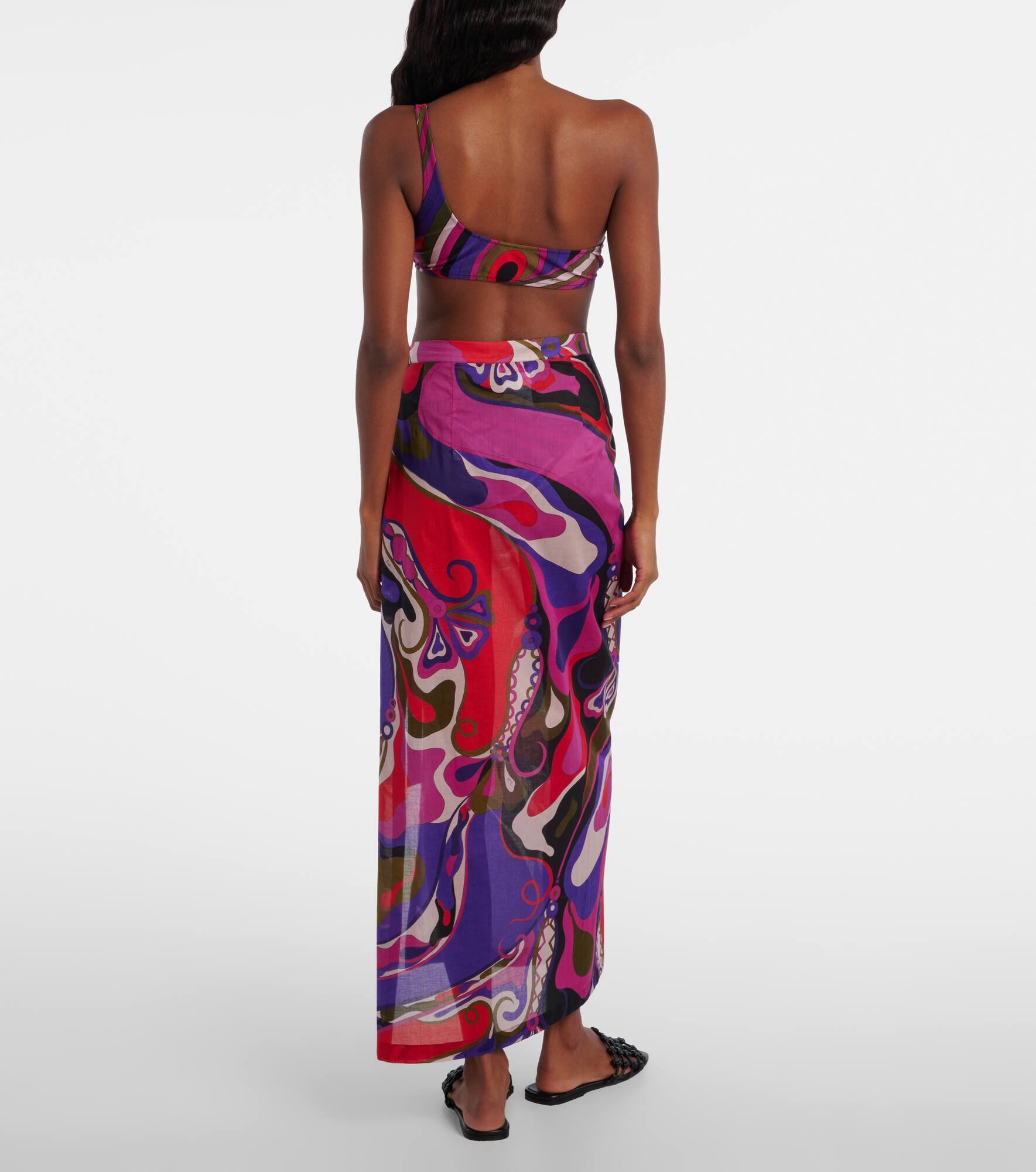 Orchidee cotton wrap skirt - 3
