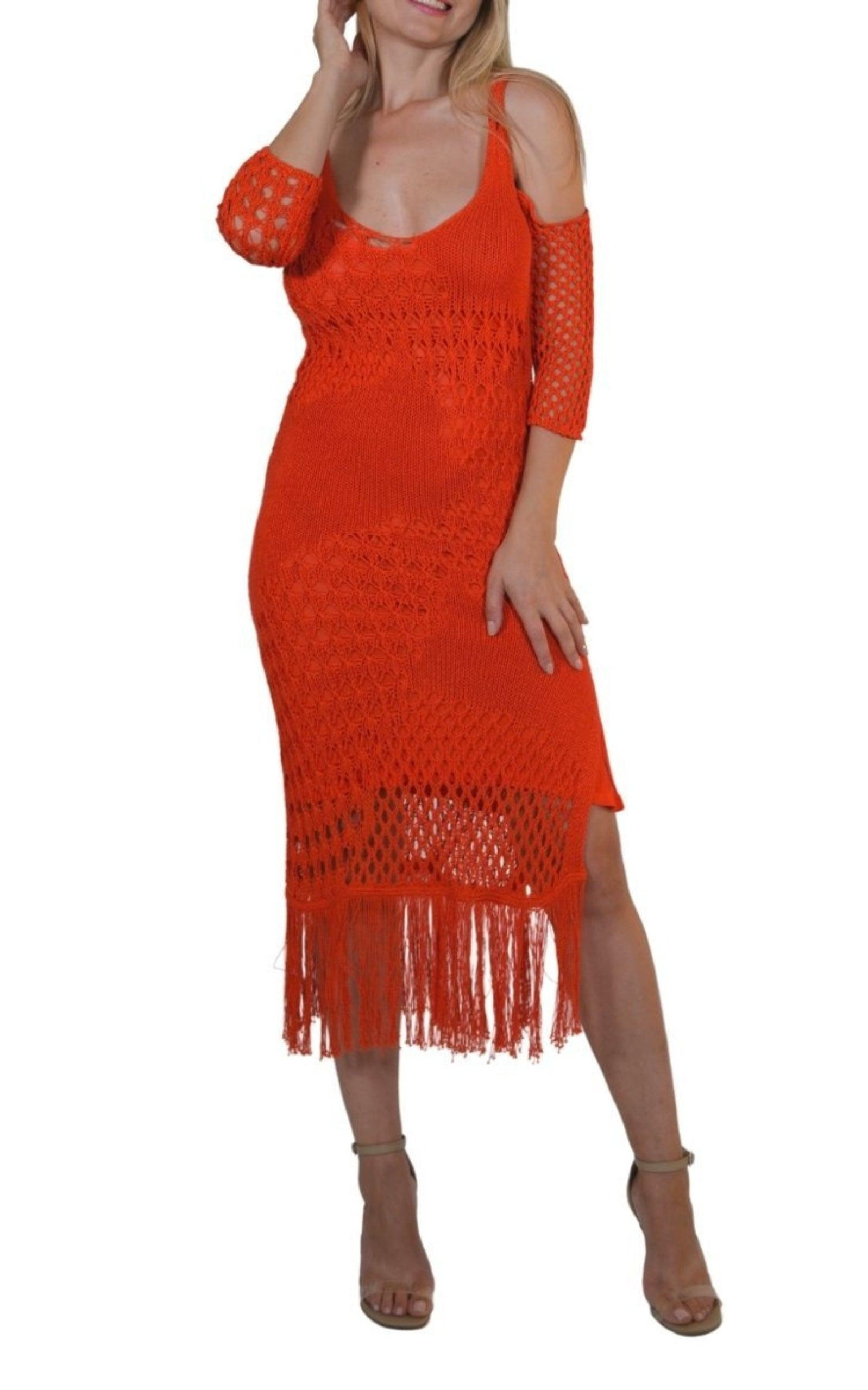 Octavia Crochet Knit Dress - 4