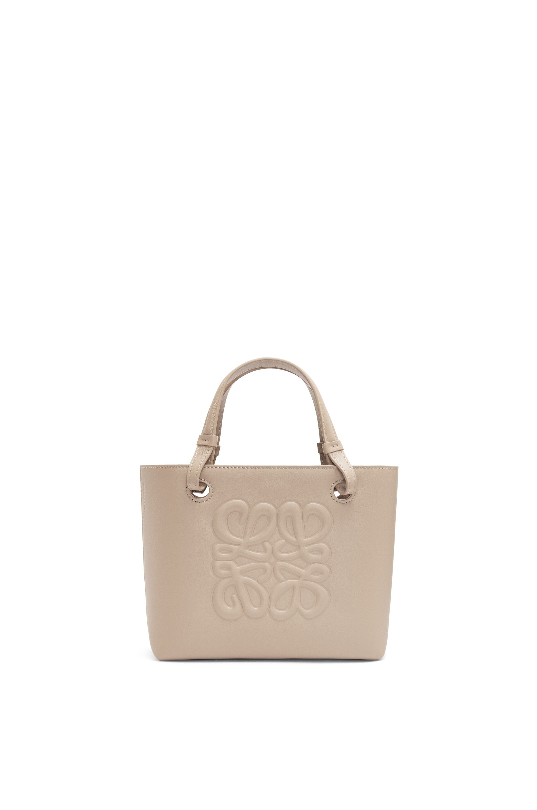 Loewe Grained Calfskin Small Anagram Tote Light Oat