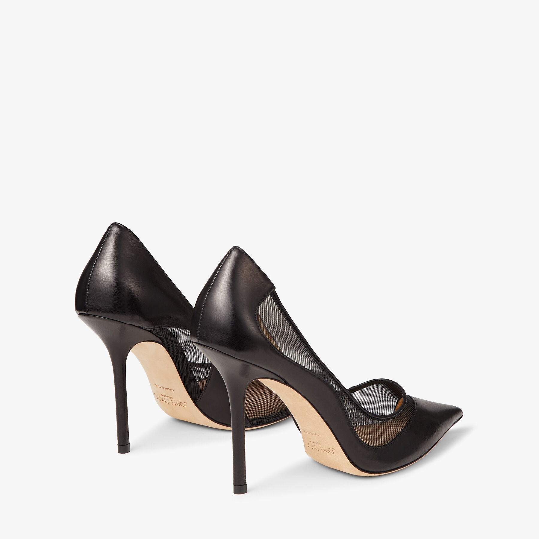 Love 100
Black Nappa and Mesh Pointed-Toe Pumps - 6