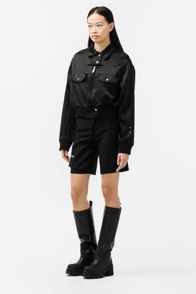 C2H4 Streamline Arch Panelled Bomber Jacket in Black outlook