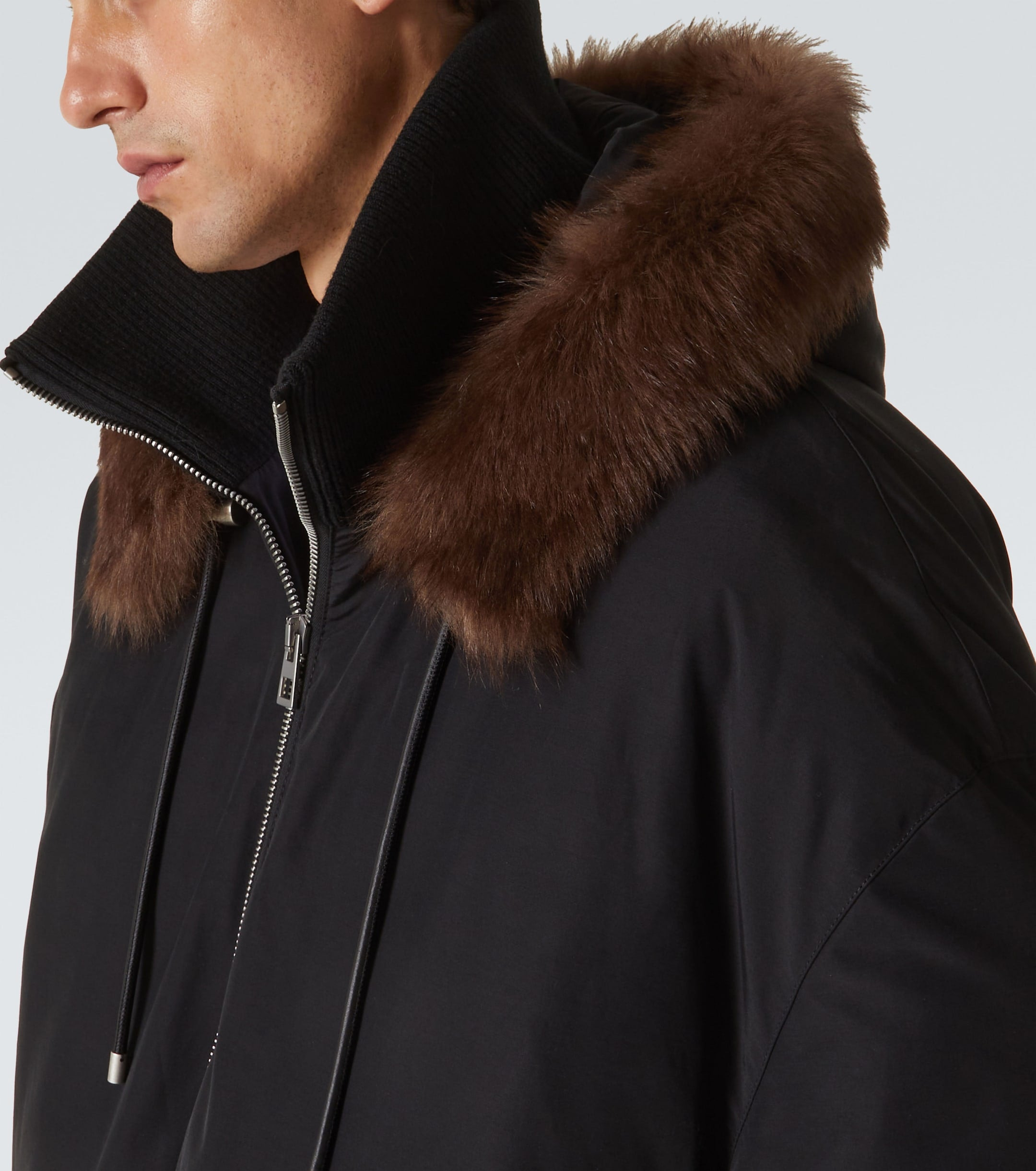 Loewe Men Shearling-Trimmed Cotton-Blend Jacket - 5