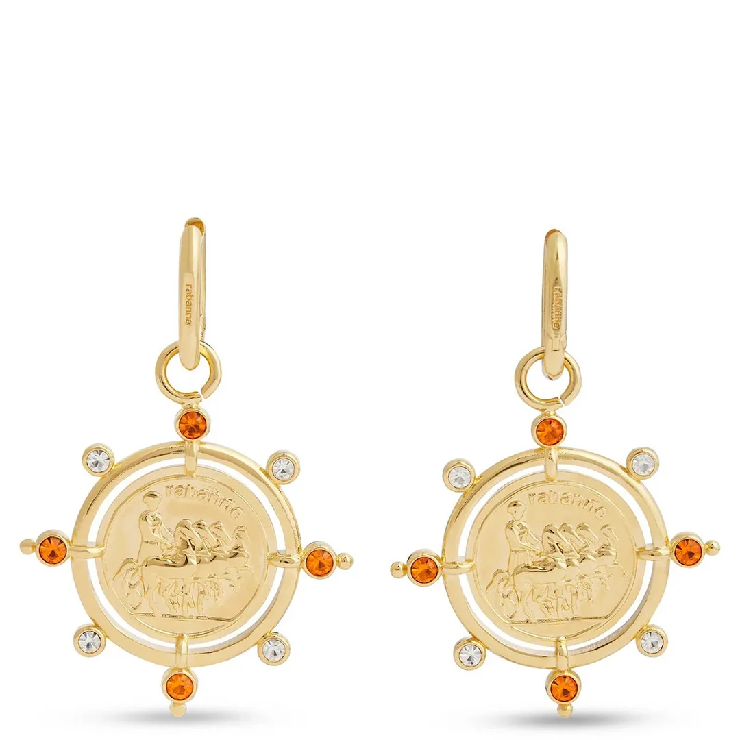 Sun Date Medal Earrings - 1