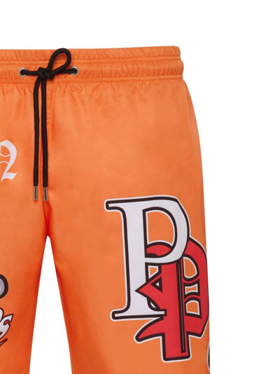 PHILIPP PLEIN logo-print swim shorts outlook