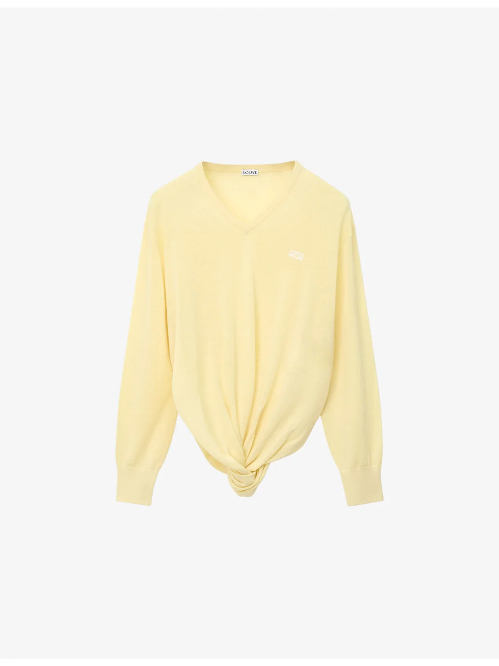 Logo-Embroidered Twisted-Side Wool Jumper - 1