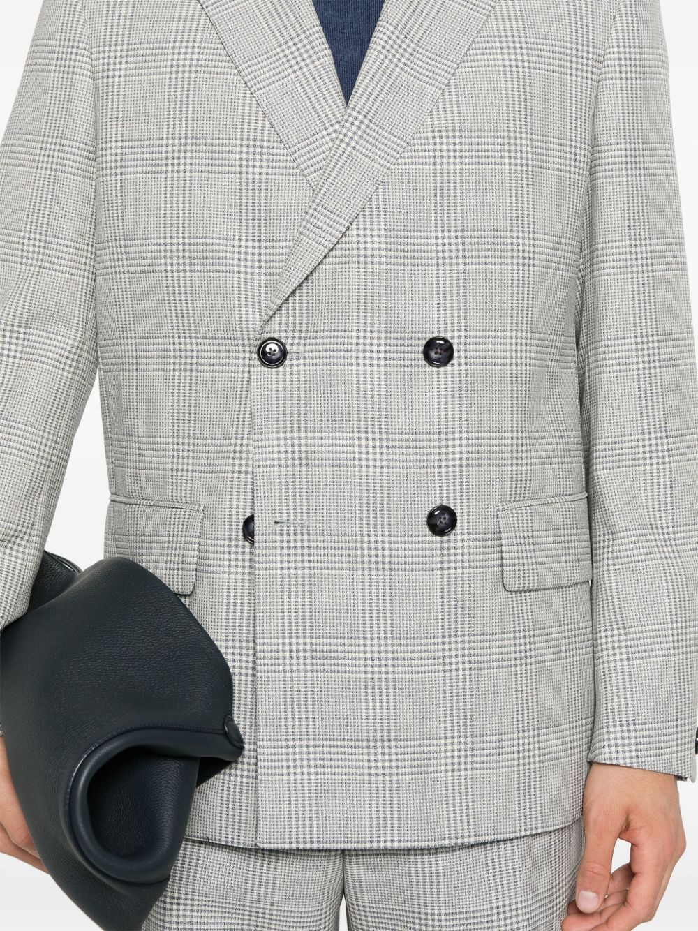 tartan-check blazer - 5