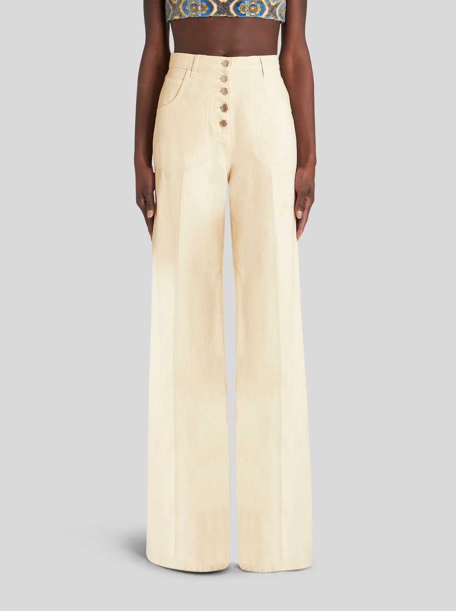 JEANS WITH FOLIAGE POCKETS - 2