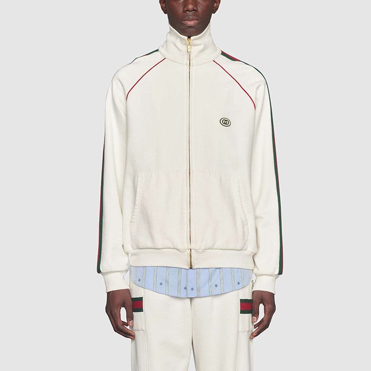 Gucci Ribbon Knitted Zip Sweatshirt For Men White 625405-XJCOE-9146 - 2