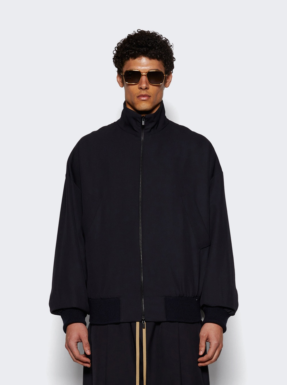 High Neck Track Jacket Navy - 2