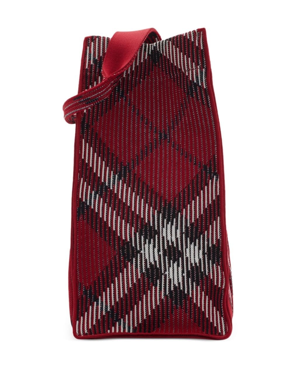 medium Check knitted tote bag - 5