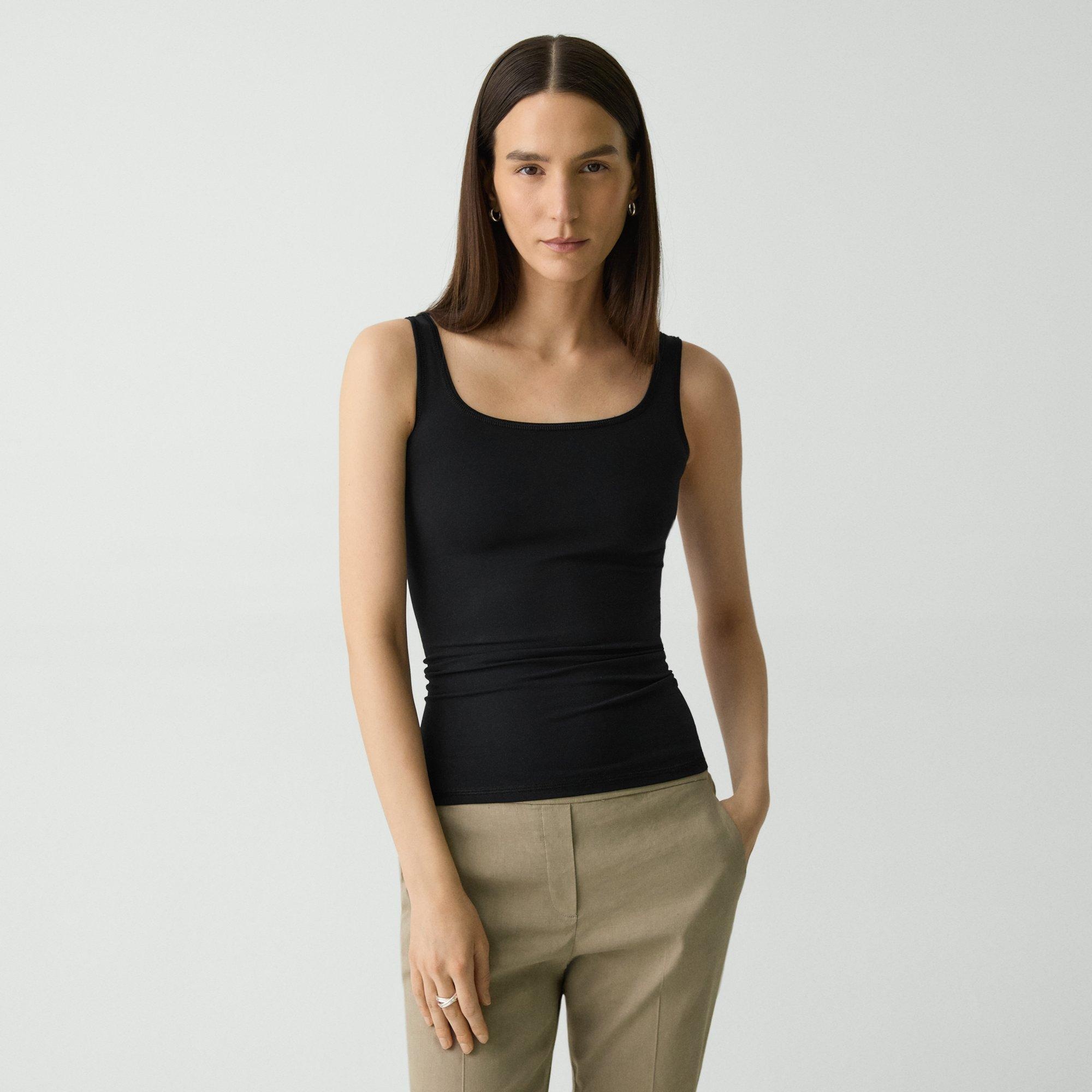 Scoop Neck Tank Top in Stretch Nylon - 2