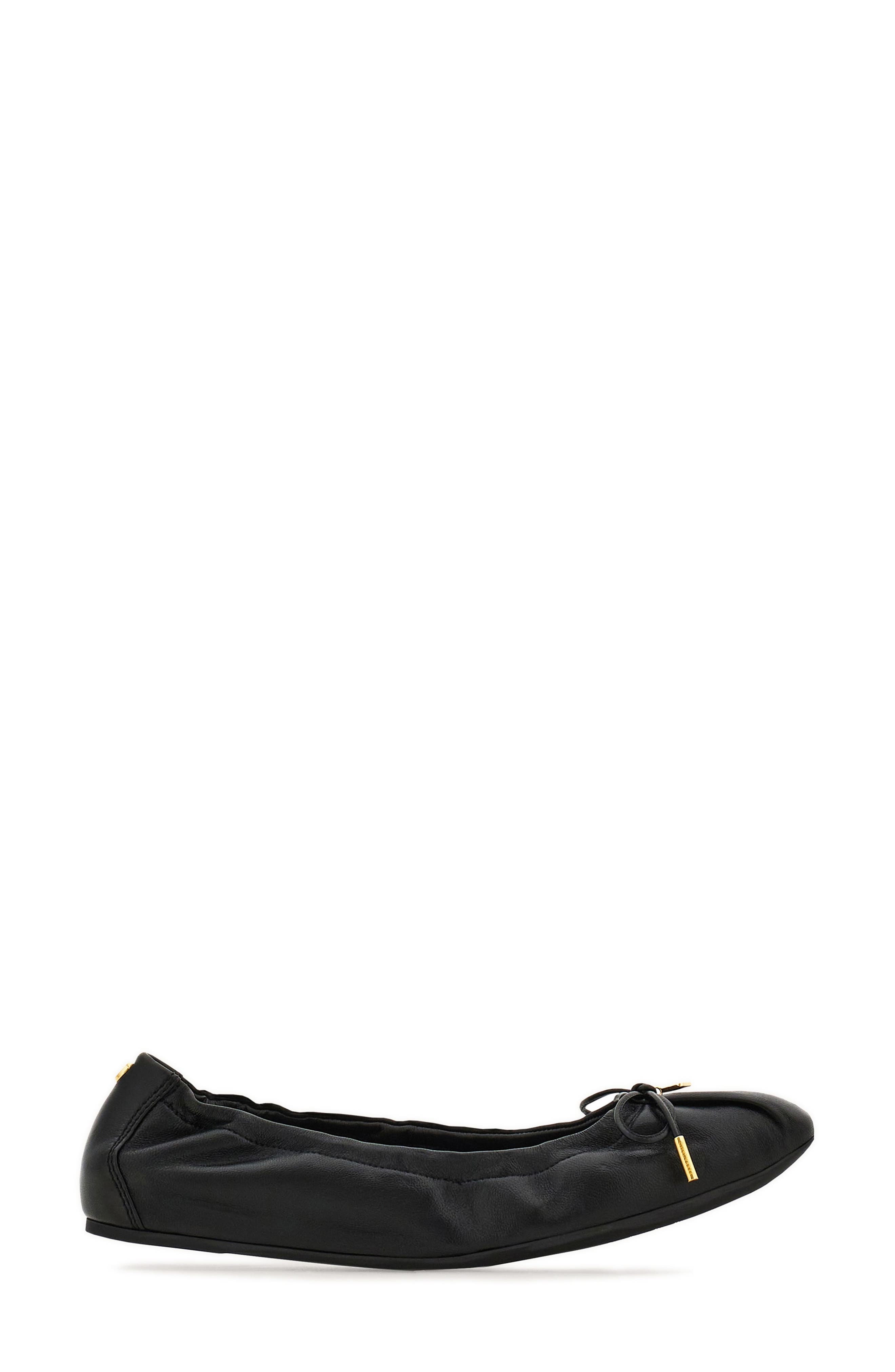 FERRAGAMO Joelle Elasticated Ballet Flat in Nero at Nordstrom - 4