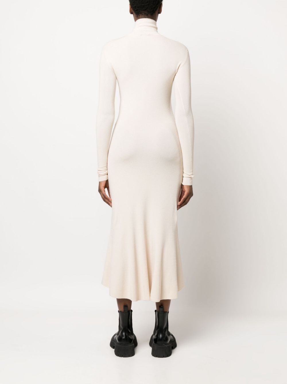 high-neck knitted midi dress - 4